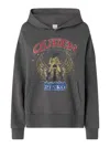 Pinko Motorbike Rider-print Oversized Hoodie In Grey