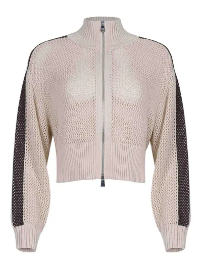 Pinko Sweatshirt Made Of  Crochet In Neutral