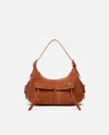 Pinko Suede Cargo Shoulder Bag With Pockets
