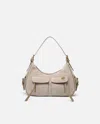 Pinko Suede Cargo Shoulder Bag With Pockets