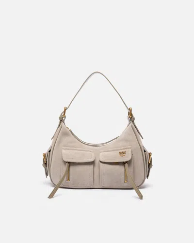 Pinko Suede Cargo Shoulder Bag With Pockets