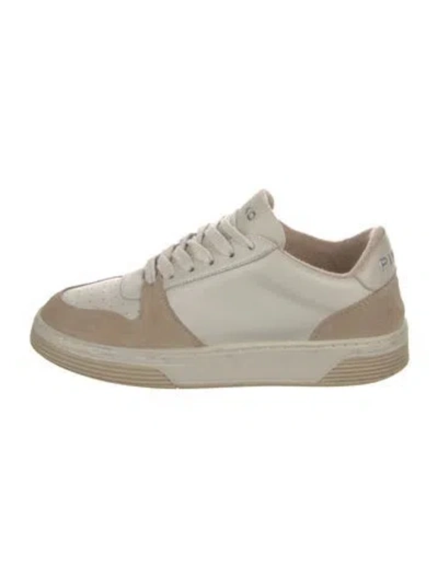 Pre-owned Pinko Suede Colorblock Pattern Sneakers In White