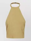 Pinko Suede Halterneck Tie-back Sleeveless Top