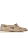 Pinko Suede Lace-up Loafers In Multi