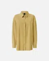Pinko Ikebana Suede Over Shirt In Jaune Canna