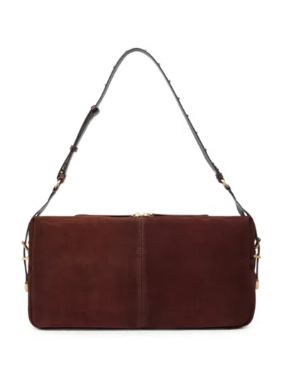 Pinko Borsa A Spalla 24 Big Suede Spraying In Brown