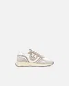 Pinko Sand And White Sneakers In Gray