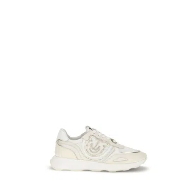 Pinko Suede Zoe Sneakers With Women's Logo In White
