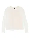 Pinko Lightweight Semi-sheer Sweater With V-back Detail In White