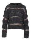 Pinko San Domino Pattern Sweater With Lurex Thread Inserts In Gray
