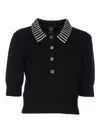 Pinko Black Wool-blend Sweater In Black