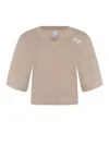 Pinko "suez" T Shirt Made Of Cotton. In Beige