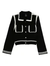 Pinko Sulcis Wool Collared Cardigan Sweater In Black