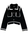 Pinko Sulcis Wool Collared Cardigan Sweater In Black