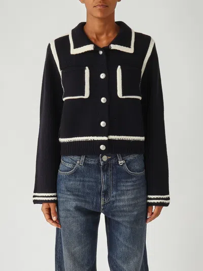 Pinko Sulcis Wool Cardigan In Black