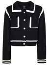 Pinko Sulcis Wool Collared Cardigan Sweater In Black