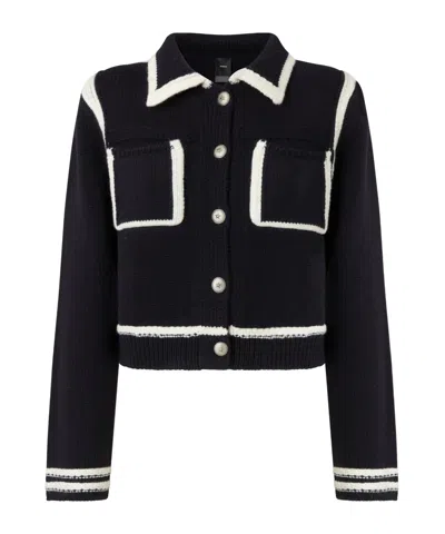 Pinko Sulcis Wool Cardigan In Black