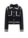 Pinko Sulcis Wool Collared Cardigan Sweater In Multi