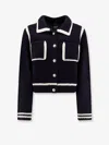 Pinko Sulcis Wool Collared Cardigan Sweater In Blue