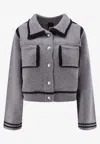 Pinko Wool Buttoned Cardigan In Gray