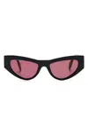 Shop Pinko 'cassiopea' Black Sunglasses In Nero E Rosa