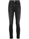 Pinko Skinny Jeans With Black Denim In Grey