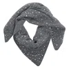 Pinko Svizzera Wool Scarf With Rhinestones In Gray
