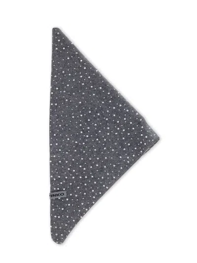 PINKO SVIZZERA WOOL SCARF WITH RHINESTONES