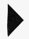 Pinko Svizzera Wool Scarf With Rhinestones In Black