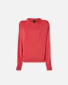 Pinko Crew-neck Sweatshirt With Wide Sleeves And Raised Logo