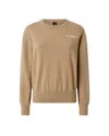 Pinko Crew Neck Knitwear Sweater With Logo Detail In Nude