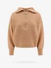Pinko Ribbed Wool And Cashmere Sweater In Beige