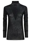 Pinko Long-sleeved Turtleneck Top In Black