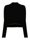 Pinko Cashmere-blend Turtleneck With Metallic Cuffs In Black