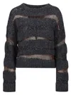 Pinko San Domino Pattern Sweater With Lurex Thread Inserts In Gray