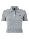 Pinko Wool And Cashmere Polo Shirt In Gray