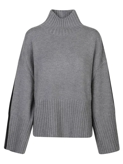 Pinko Side-stripe Sweater In Gray