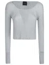 Pinko Nathan Filo Metallico Sweater - Pearl Gray In Grey