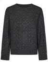 Pinko Crystal-embellished Sweater In Grey