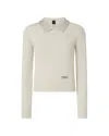 Pinko Sweater With Collar And Rhinestones In Neutral