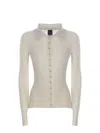Pinko Sweater  Rush Made With Lurex Ribs In Bianco