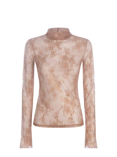 Pinko Sweater  Traminer Made Of Stretch Laminate In Brown