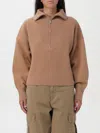 Pinko Ribbed Wool And Cashmere Sweater In Beige