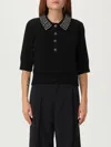 Pinko Black Wool-blend Sweater In Black