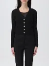 Pinko Ribbed-knit V-neck Wool Cardigan In Black