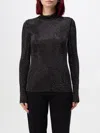 Pinko Koch Maglia Slim Fit Rhinestone Mockneck Top In Schwarz
