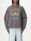 Pinko Motorbike Rider-print Oversized Hoodie In Grey