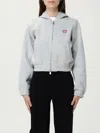 Pinko Bomber-style Short Hoodie In Gray