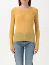 Pinko Semi-transparent Ribbed Sweater In Gelb