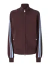 Pinko Burgundy Zip-up Jacket With Light Blue Stripes In Red